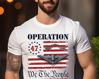 Camiseta de Operación Furia Épica – Camiseta militar con la bandera patriótica estadounidense de "Nosotros, el pueblo"