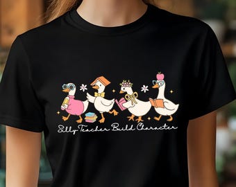 Chemise d'enseignant Silly Goose : t-shirt pour la rentrée, cadeau de remerciement pour l'enseignant