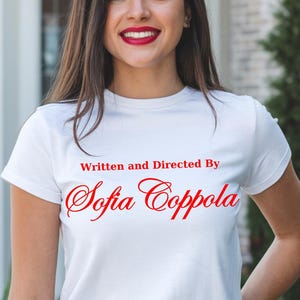 Written and Directed by Sofia Coppola T-Shirt, Priscilla Graphic Tee, Y2K Coquette Baby Tee, Aesthetic Trending Women&#39;s Clothing