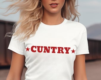 Country Baby Tee Shirt – Western Cowgirl Graphic Tee for Concerts