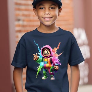 Roblox Gamer T-Shirt for Kids & Adults – Colorful Video Game Character Tee, Gaming Gift image 3