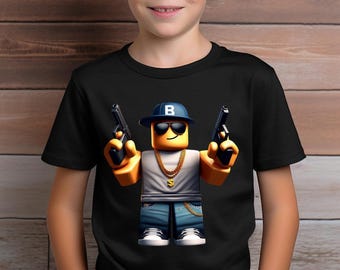 Camiseta de jugador de Roblox para niños: camiseta de personaje de videojuego, regalo de estilo gamer
