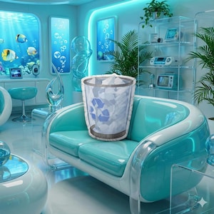 Almohada Frutiger Aero con forma de contenedor de reciclaje / Cojín con icono de computadora Y2K / Decoración retro para gamers / Peluche nostálgico de los años 2000 / Regalo divertido para frikis