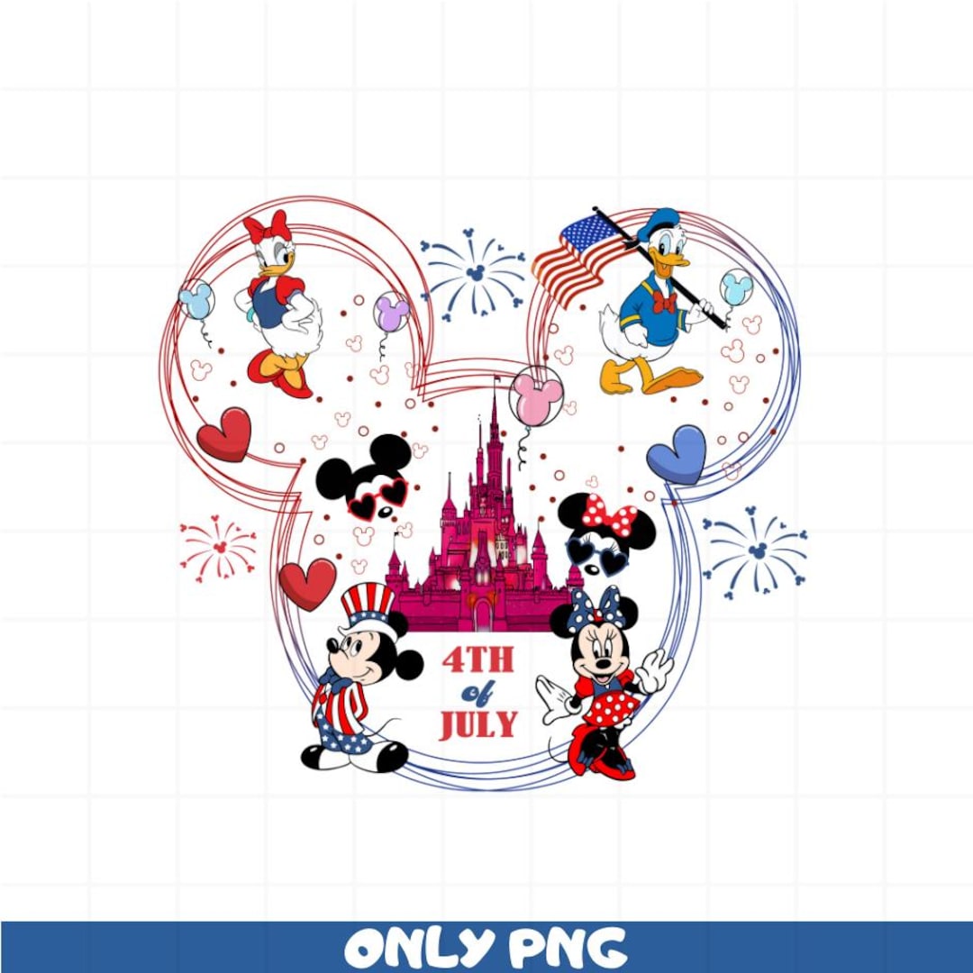 7月4日のディズニーPNG、ミッキーとミニーのドナルドとデイジーの