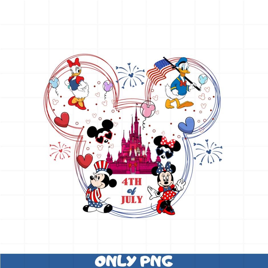 7月4日のディズニーPNG、ミッキーとミニーのドナルドとデイジーの