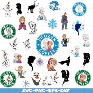 Frozen PNG, Frozen SVG, Frozen Clipart, Frozen 2 Clipart, Princess png svg clipart, Anna Elsa Olaf, Frozen 2 svg, Frozen birthday