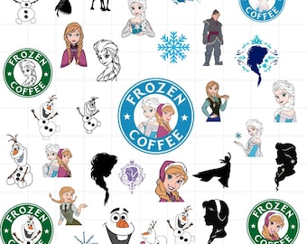 Frozen PNG, Frozen SVG, Frozen Clipart, Frozen 2 Clipart, Princess png svg clipart, Anna Elsa Olaf, Frozen 2 svg, Frozen birthday