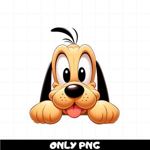 Cute Dog Pluto PNG Clipart, Cartoon Dog Digital Image, Funny Puppy Printable, Animal Lover Design, Instant Download Clip Art