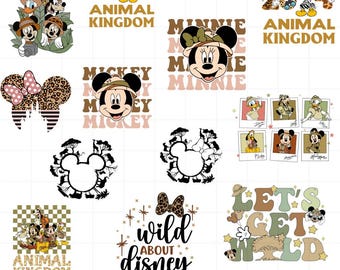 Animal Kingdom Safari Disney PNG Bundle, Wild About Disney Clipart, Mickey Minnie Jungle Digital Download for Family Vacation Shirts