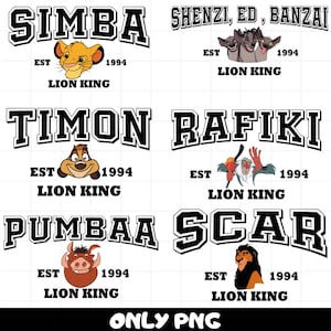 Lion King Png, Lion King Clipart, PNG Digital Download, High Quality Files, Amazingly cute Simba and Pumbaa Printable images