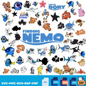 Finding Nemo, Finding Dory Svg Cliparts Bundle, Finding Nemo Sublimation Bundle, Finding Dory Nemo Cartoon Movie Themed Birthday Party PNG