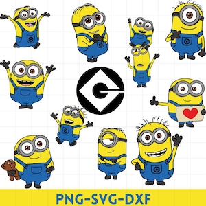 Minions Bundle Svg, Gru G Logo Svg, Despicable Me Svg,Kawaii Svg, Cricut, Silhouette Vector Cut File
