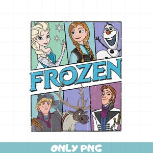 Frozen 2 PNG Clipart, Elsa Anna Olaf Png Bundle, Frozen Birthday Shirt Design, Digital Download, Cricut Sublimation Printable Png