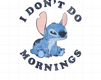 Eu não faço pontos matinais PNG, clipart de ponto mal-humorado, arquivo digital de desenho animado engraçado, design de sublimação de ponto fofo para Cricut e Silhouette