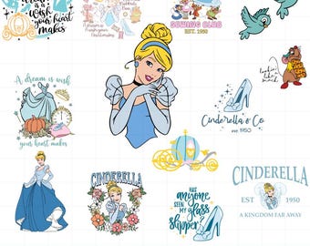 Cinderella PNG, Cinderella Clipart, Cinderella SVG, Cinderella Cake Topper, Castle png, Cinderella iron on, Princess SVG, Princess png