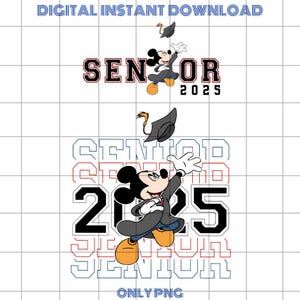 Mickey Graduation 2025 PNG, Senior Class of 2025 Sublimation, Graduation Cap Toss Shirt Design, Digital Download SVG EPS dxf