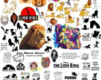 Lion King SVG Bundle, Simba Clipart, Hakuna Matata PNG, Mufasa Digital Download, Cute Lion Cub SVG, Jungle Animal svg Set