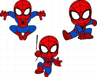 Paquete de bebé Spiderman Svg, lindo Spiderman Svg, cara de Spiderman Svg, superhéroe Svg, Cricut, archivo de corte vectorial de silueta