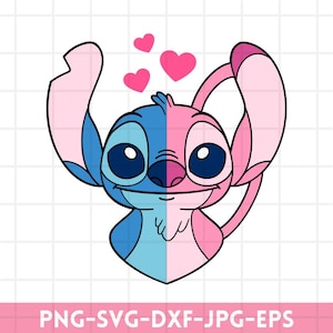 Stitch and Angel SVG Bundle, stitch love svg, anagel svg, stitch angel svg, stitch svg, Stitch & Angel Heart Svg, Digital Download Files