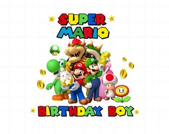 Super Mario Birthday Boy png clipart, PNG Super Mario, super mario, mario do druku, cyfrowy mario, mario cart png obrazy