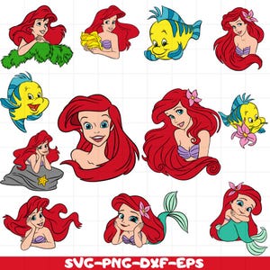 Little Mermaid SVG PNG Clipart Bundle, Ariel Png, Princess PNG, Little Mermaid svg, Little Mermaid Tumbler