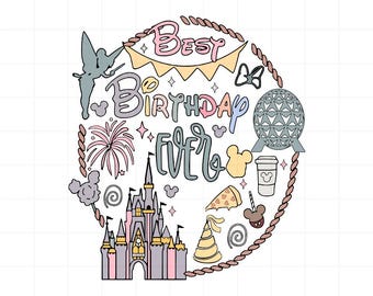 Best Birthday Ever Png, Family Birthday Png, Mouse and Friends Png, Happy Birthday Png, Magical Kingdom Png, Sublimation Png