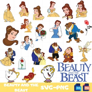 Belle Clipart, Belle Svg, Princess Clipart, Princess Png, Beauty and the beast Png, Beauty Beast art, Beauty Clipart, Princess party