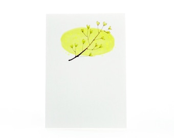 Handmade Miniature Greeting Card - Bush - 3.75 x 2.75 - Comes with A6 Envelope - Birthday, Holiday or Mother's Day Card