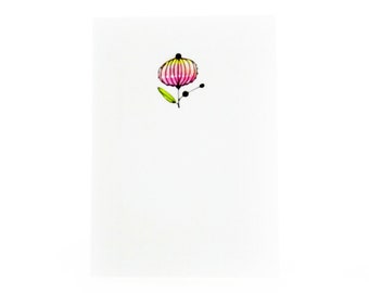 Handmade Miniature Greeting Card - Small Flower - 3.75 x 2.75 - Comes with A6 Envelope - Birthday, Holiday or Mother's Day Card