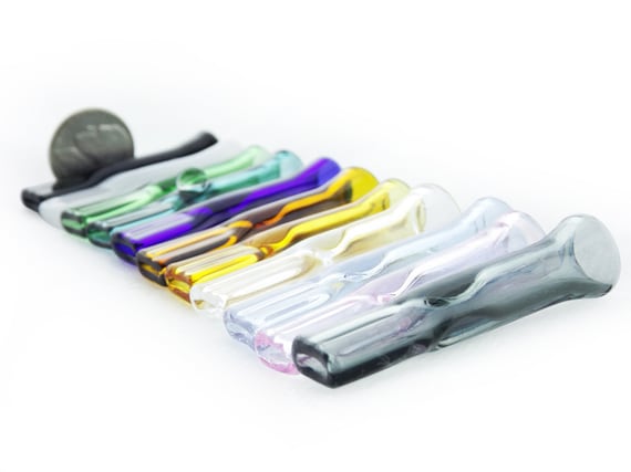 cigarette mouthpiece plastic Colored Glass Finger Saver Filter Tips - 9mm Chillum, Made to Order