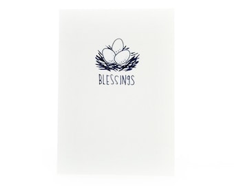 Handmade Miniature Greeting Card - Blessings - 3.75 x 2.75 - Comes with A6 Envelope - Birthday, Holiday or Mother's Day Card