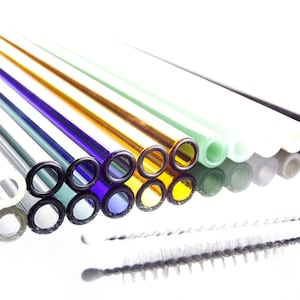 Glass Straws (6 pcs) incl. Cleaning Brush