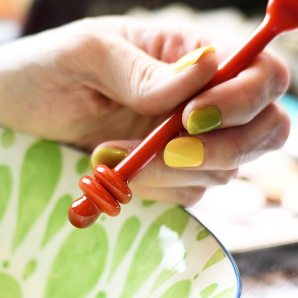 Cucchiaio per miele in vetro borosilicato fatto a mano: mescolatore per bevande riutilizzabile - Prodotto negli Stati Uniti, diverse opzioni
