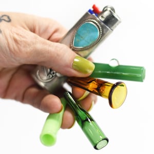 Tiny 12mm Full Color Finger Savers / Mini Chillums - Made to Order - 21 Colors - 4 Styles - Chillum - Borosilicate Glass - Made in USA