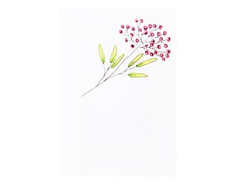 Handmade Miniature Greeting Card - Decorative Flower - 3.75 x 2.75 - Comes with A6 Envelope - Birthday, Holiday or Mother's Day Card