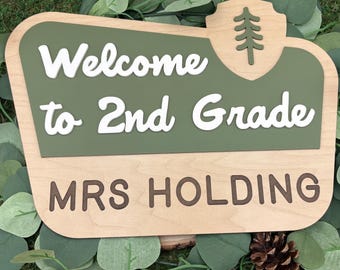 Teacher Sign, National Park teacher sign, Classroom adventure decor, Camping teacher name sign, National Park, Teacher Gifts