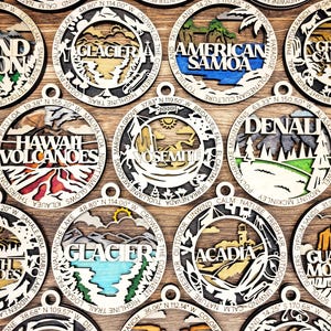 U.S. National Parks Keepsake Ornaments - Ideal Gift for Outdoor Families & Adventurers - 63 Parks to Choose From