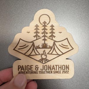 Campfire magnet, Camping magnet, Personalized camping magnet, Adventure magnet, Camping Couple magnet
