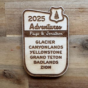 Personalized Adventure Magnet, Adventure List Magnet, Personalized Travel Magnet, National Parks Magnet