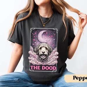 Comfort Colors® Doodle Dog Shirt, Tarot Card Shirt, The Dood Dog Halloween Moon Shirt, Goldendoodle Lover Gifts, Labradoodle Mom Gift