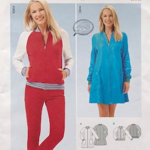 May include: A Burda Young 6660 sewing pattern envelope for a coat and jacket. The front displays two garment styles: a red and white zip-up bomber jacket with matching pants, and a blue zip-up coat. Includes text: Coat & Jacket, 6660, EUR 34-44, US 8-18.