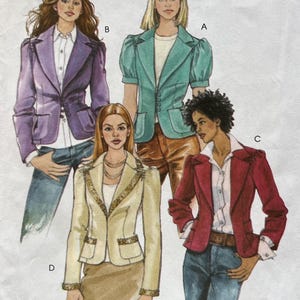 May include: A vintage McCall's sewing pattern, M5189, with illustrations of four jacket designs. The pattern includes sizes AA (6-8-10-12). The cover features the McCall's logo and text in English and Spanish.