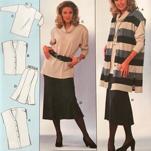 UNCUT Pattern Burda 4185 - Wardrobe - Cowl Top, Gored Tulip Skirt & Drop-Shoulder Jacket, 2 Lengths - Size 10, 12, 14, 16, 18, 20