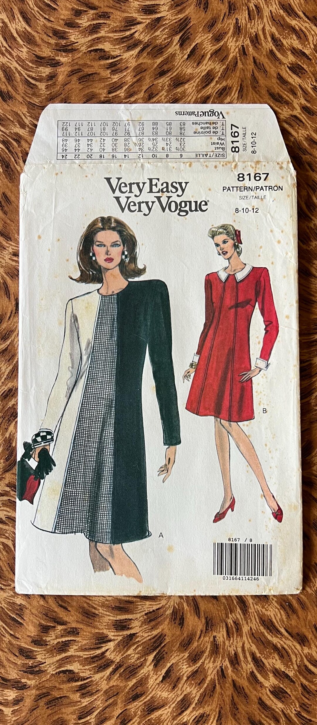 UNCUT Pattern Vogue 8167 - Flared A-line Dress - Contrast Collar ...