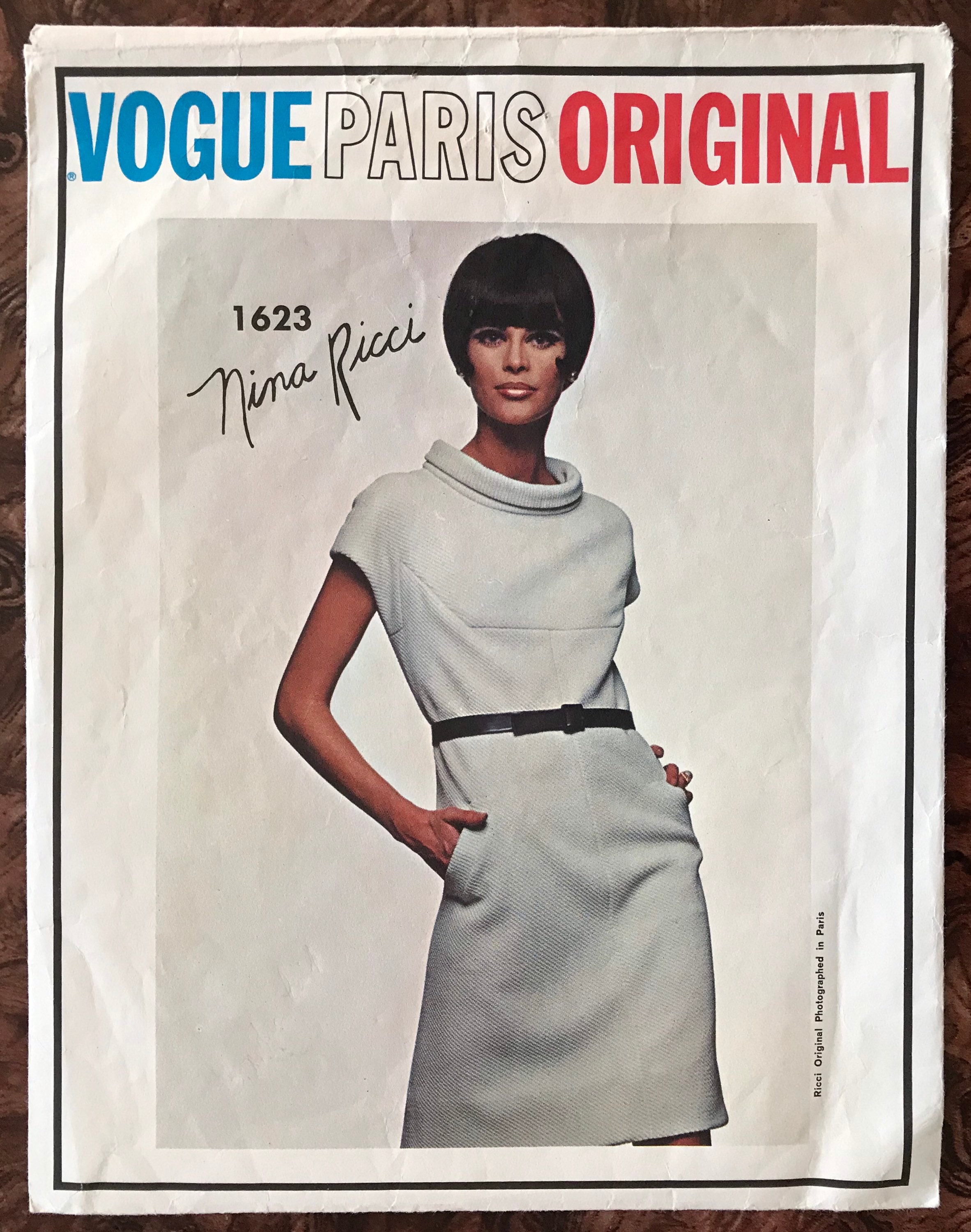 1960s Pattern Vogue Paris Original 1623 - Nina Ricci Mod A-line