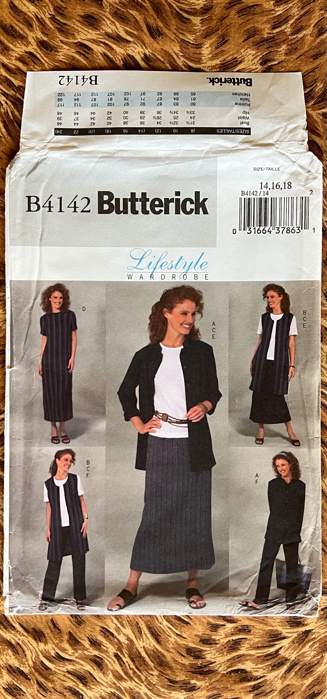 UNCUT Wardrobe Pattern Butterick 4142 - Mandarin Jacket, Long Vest ...