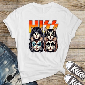 Music Parody T-Shirt - Hiss Cats Design on Premium Tee - Funny Graphic Tee with Tracked UK Postage