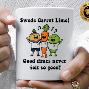 Mug personnalisé suédois, carottes et citron vert - Sweet Caroline - Mug personnalisé amusant rapide par la poste au Royaume-Uni !