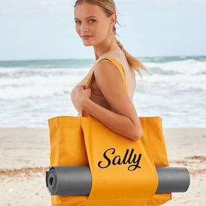 Personalised Yoga Tote Bag, Custom Name Print - Earthware Organic