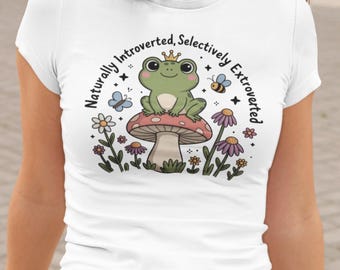 Mental Health T-Shirt - Naturally Introverted Frog Design -  Inspirational Tee UK Tracked Post